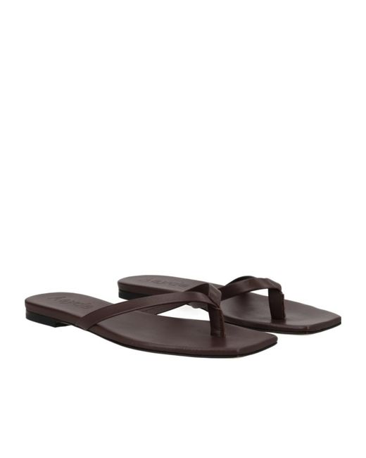 Aeyde Brown Renee Square-Toe Sandals