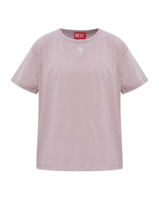 DIESEL Pink T-Normy-Od-S1 Crewneck T-Shirt