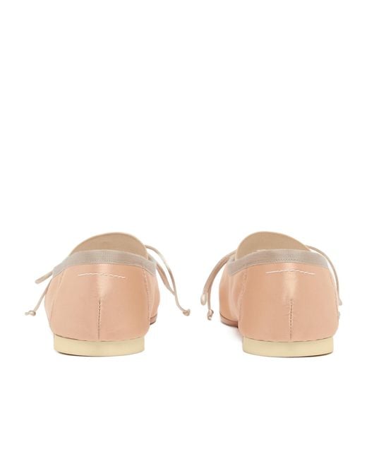 MM6 by Maison Margiela Natural Anatomic Numbers-Motif Square-Toe Ballerina Shoes