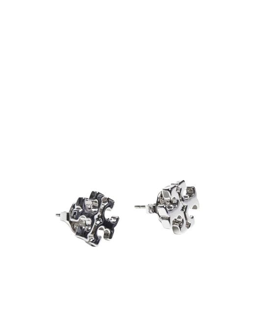 Tory Burch White Kira Studded Earrings