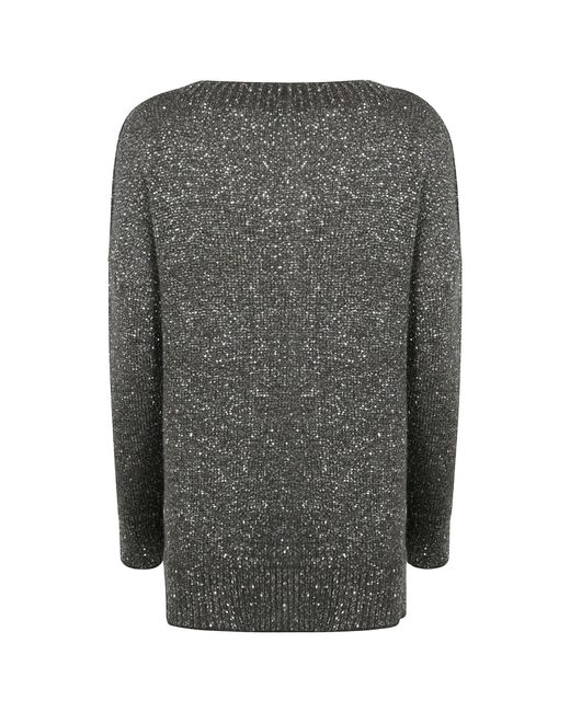 D.exterior Gray Sequined Boatneck Knitwear
