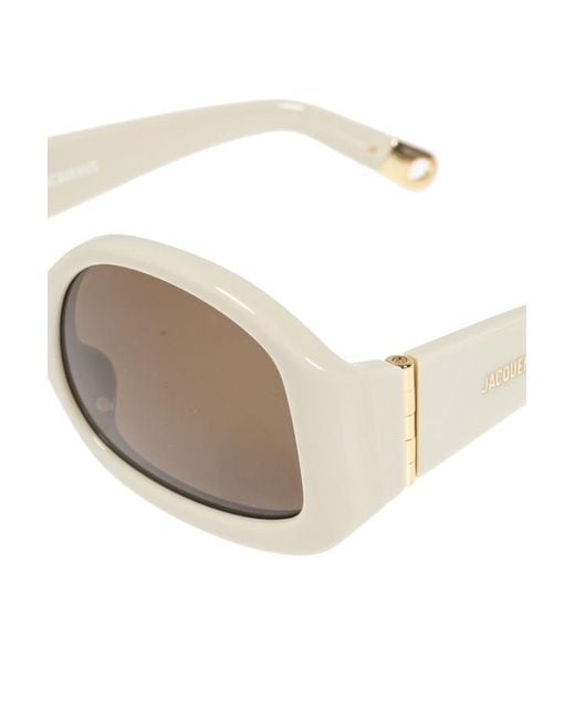 Jacquemus White Logo Sunglasses