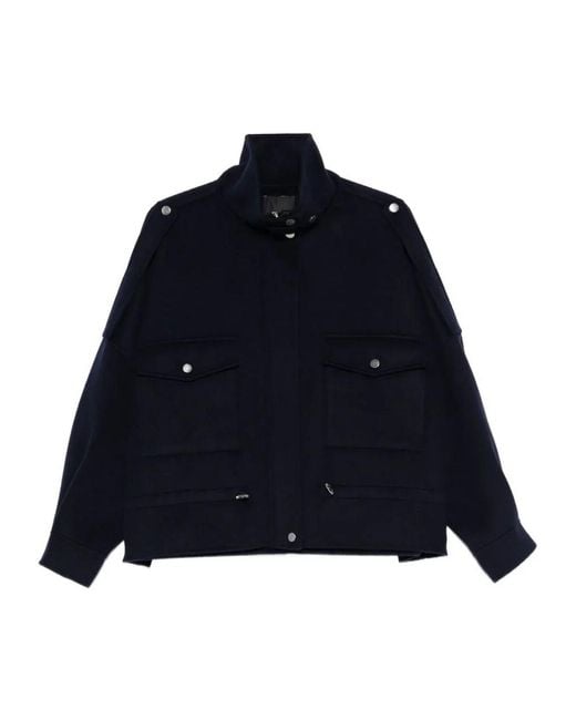 Pinko Blue Flap-Pocket Button-Fastening Jacket