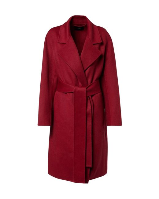 Joseph Red Costa Double-Faced Long-Sleeved Coat