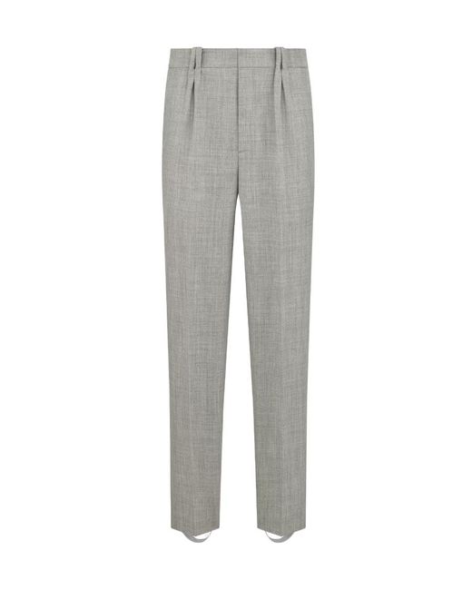 Dior Gray Homme Straight Leg Pleated Pants for men