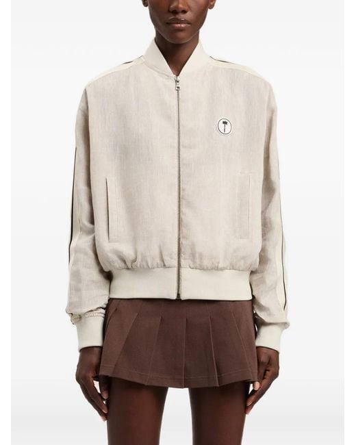 Palm Angels White Logo Tree Cotton Jacket