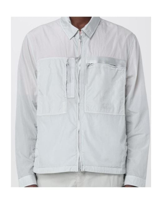 C P Company Gray Zipped Bomber Jacket for men