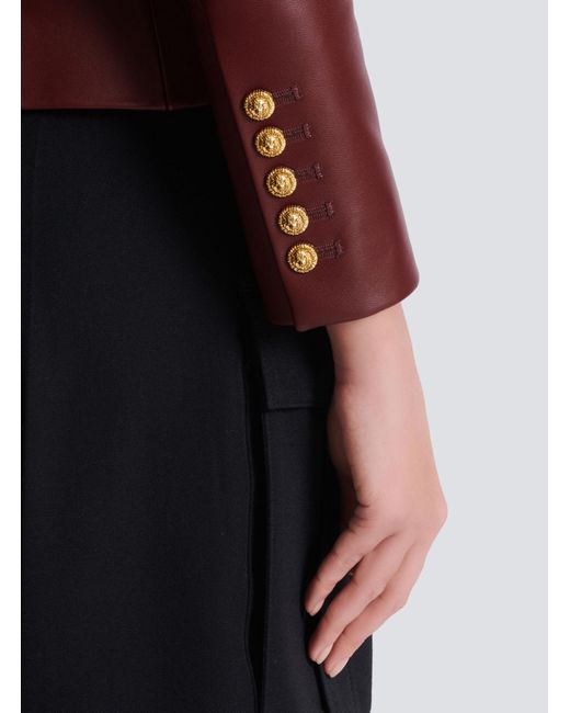 Balmain Purple 6-Button Collared Jacket