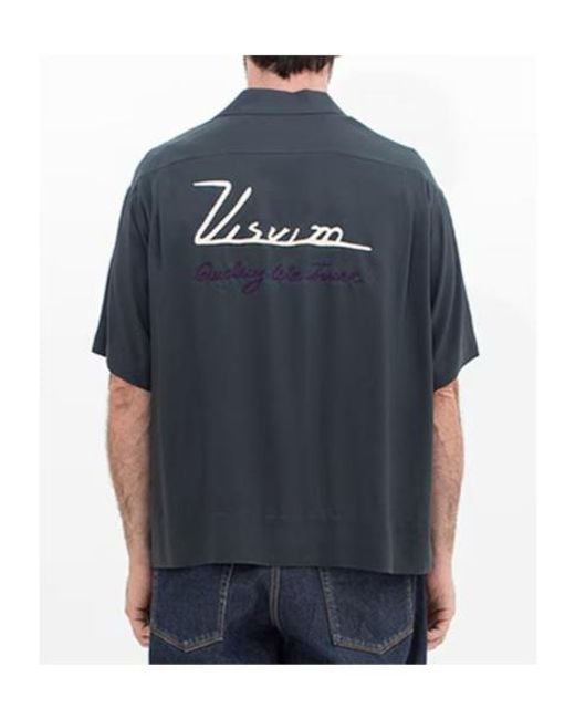 Visvim Blue Copa Short-Sleeve Silk Shirt for men