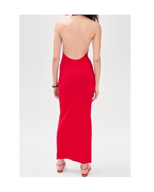 Staud Red Backless Dress