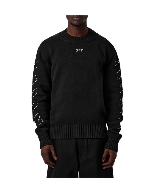 Off-White c/o Virgil Abloh Black Zipper Knitted Sweater for men