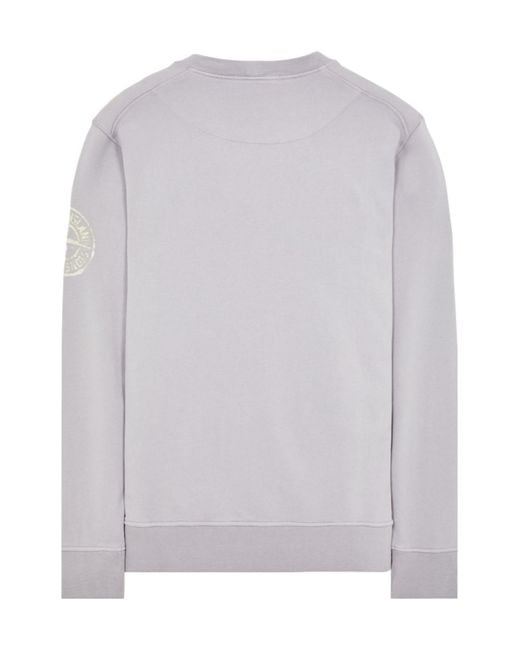 Stone Island Gray Faded Logo-Print Sweatshirt for men