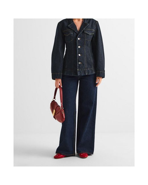 Ganni Blue Wide Leg Jeans