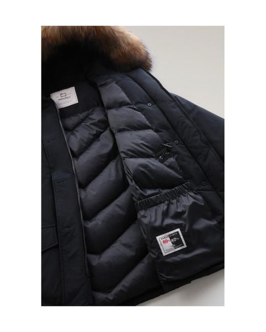 Woolrich Black Arctic Hooded Buttoned Jacket