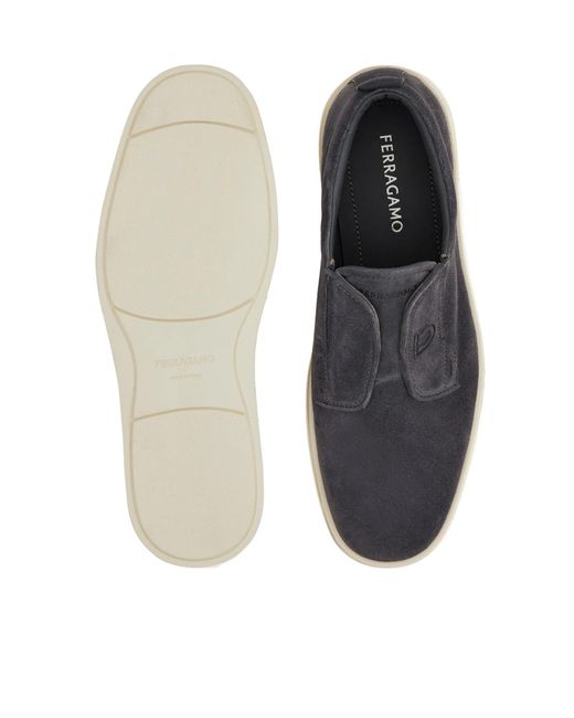Ferragamo Blue Derby Slip-On for men