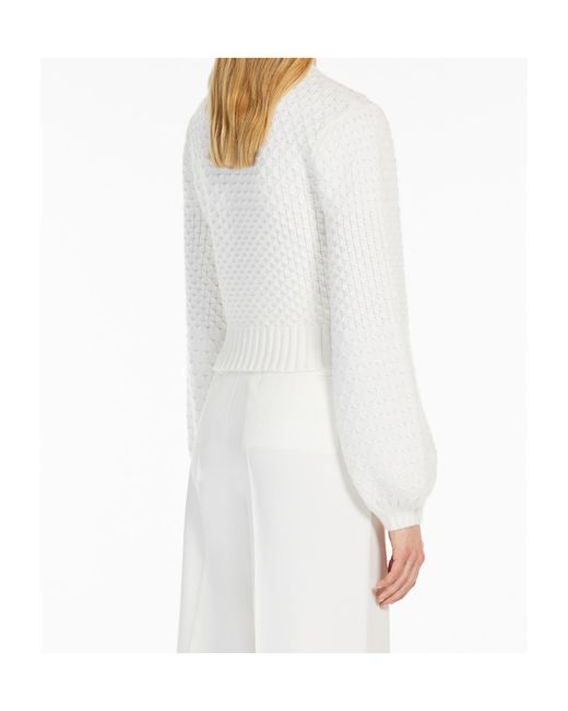 Max Mara White Elvira Crewneck Knitted Jumper