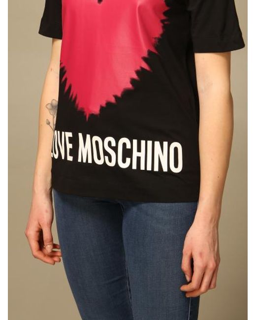 Moschino Red Heart Logo-Print T-Shirt