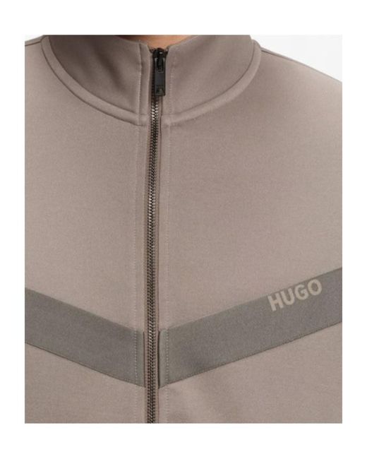 Boss Brown Logo Zip Sweatshirt for men