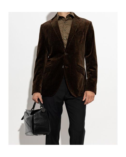 Etro Black Single-Breasted Jacket for men