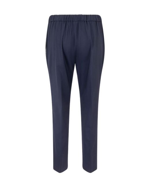Fabiana Filippi Blue Elastic Waist Casual Pants