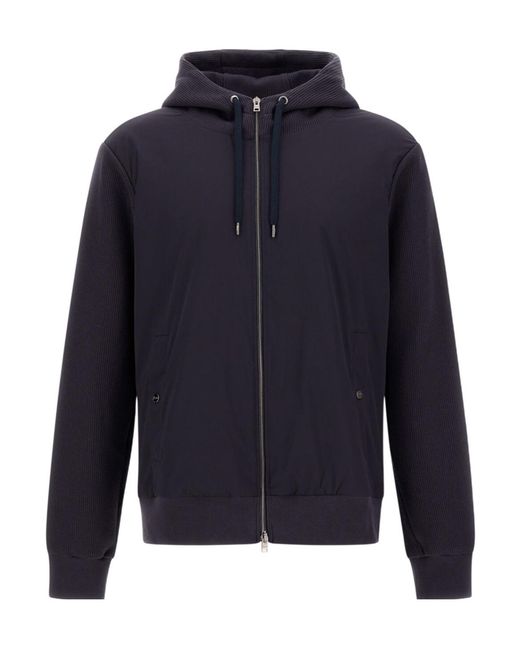 Herno Blue Hooded Resort Jacket for men