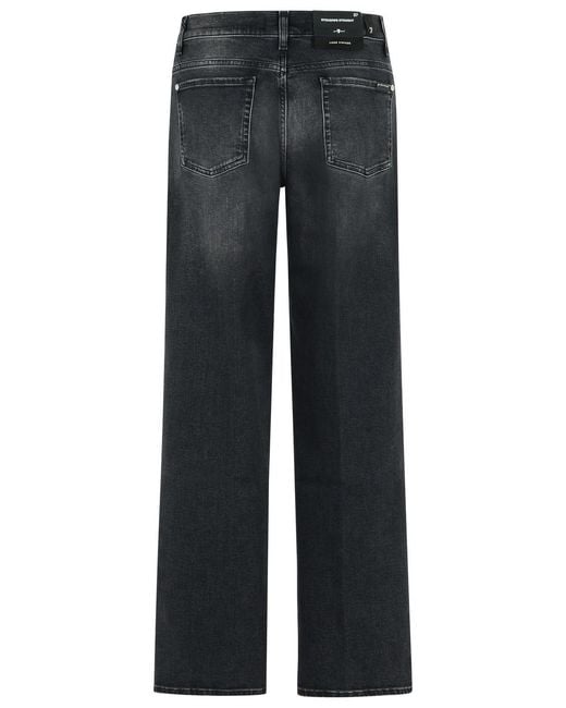 7 For All Mankind Gray Stovepipe Straight Jeans