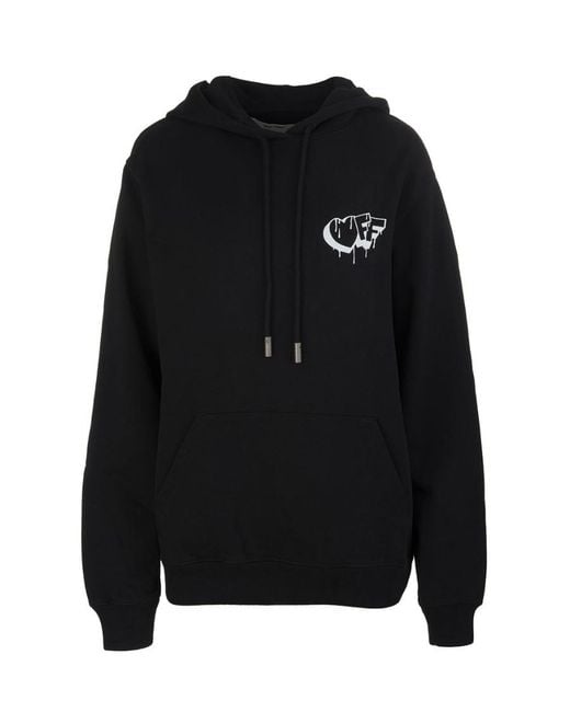 Off-White c/o Virgil Abloh Black Dropping Heart Logo Print Hoodie