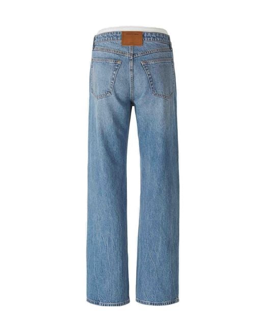 Alexander Wang Blue Logo Patch Straight-Leg Jeans