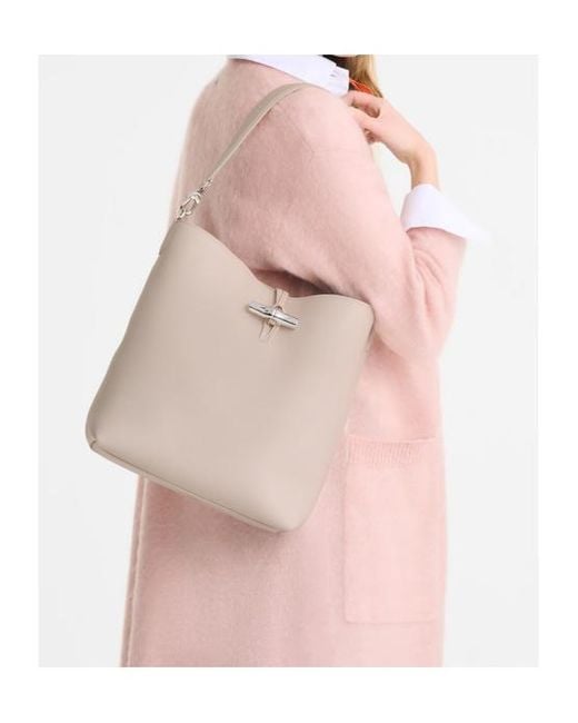 Longchamp White Le Roseau M Hobo Bag
