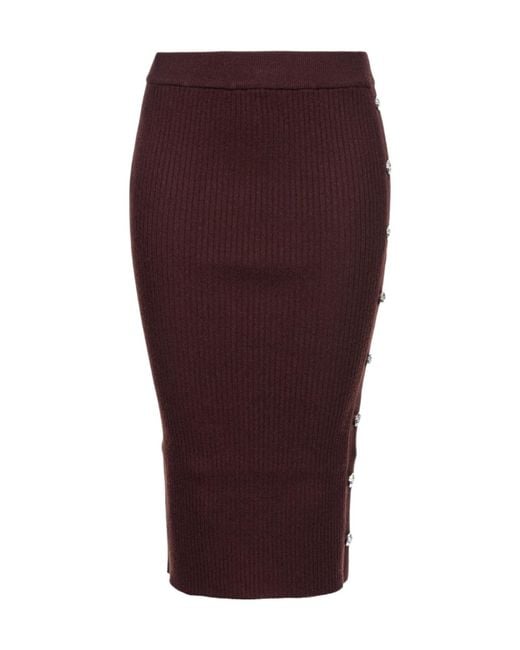 Pinko Purple Rib Knitted Skirt
