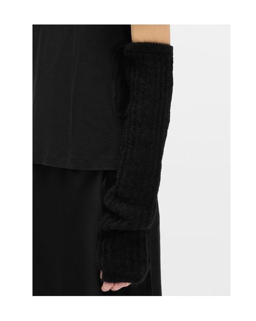 Ann Demeulemeester Black Mea Knitted Gauntlets