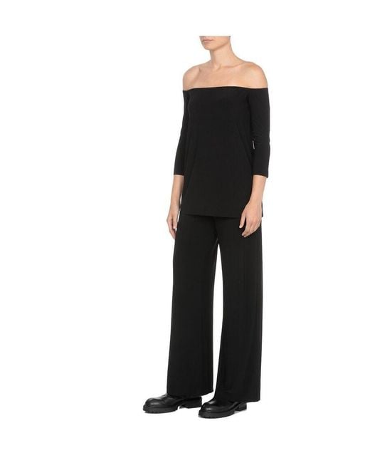 Norma Kamali Black Off-Shoulder Slim-Fit Blouse