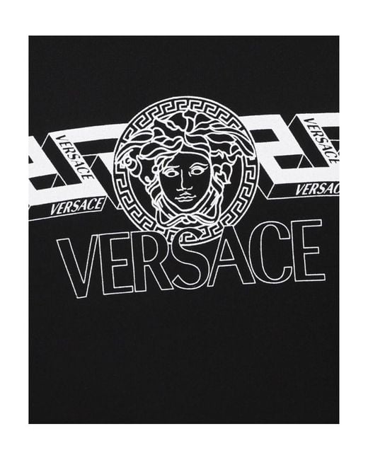Versace Black Medusa Head Motif Crewneck Sweatshirt for men
