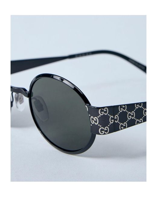 Gucci White Eyewear Oval Frame Sunglasses for men