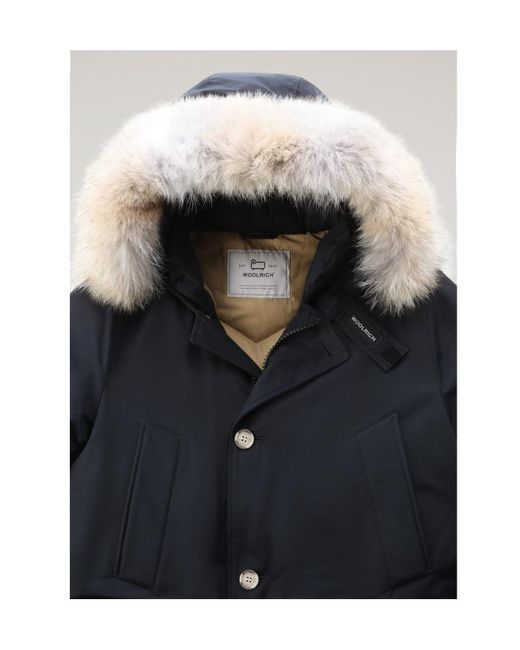 Woolrich Blue Arctic Anorak Hooded Jacket for men