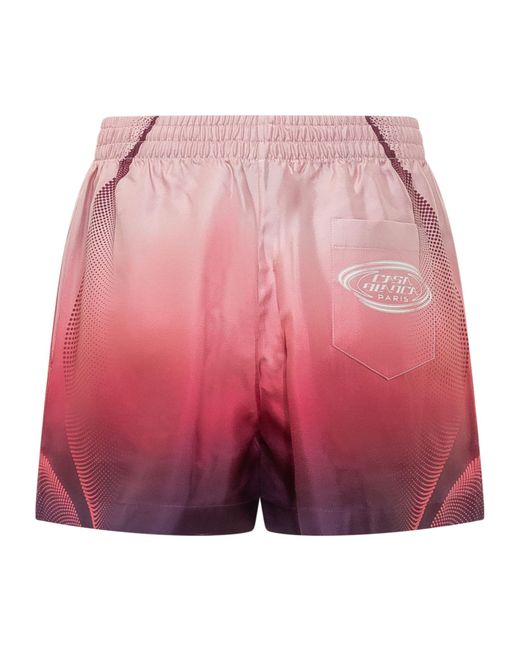 Casablanca Red Graphic-Print Shorts
