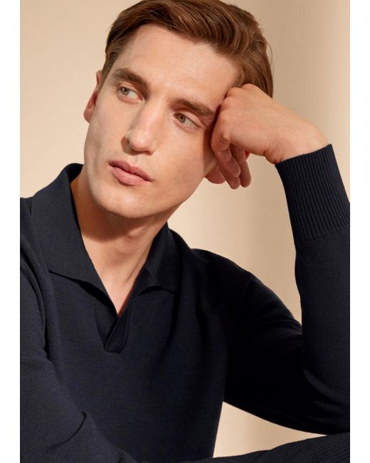 Loro Piana Blue Buttonless Polo Shirt for men