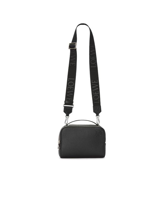 Loewe Black Logo Embossed Mini Camera Bag for men