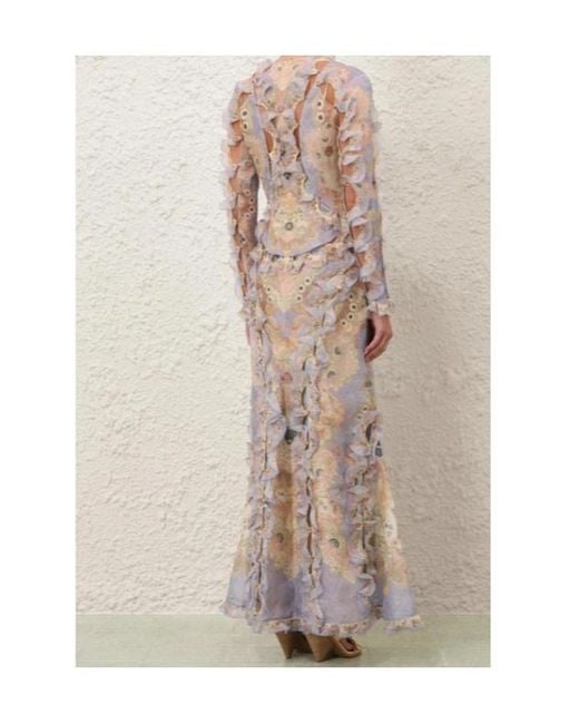Zimmermann Natural Rebellion Ruffled Floral Maxi Dress