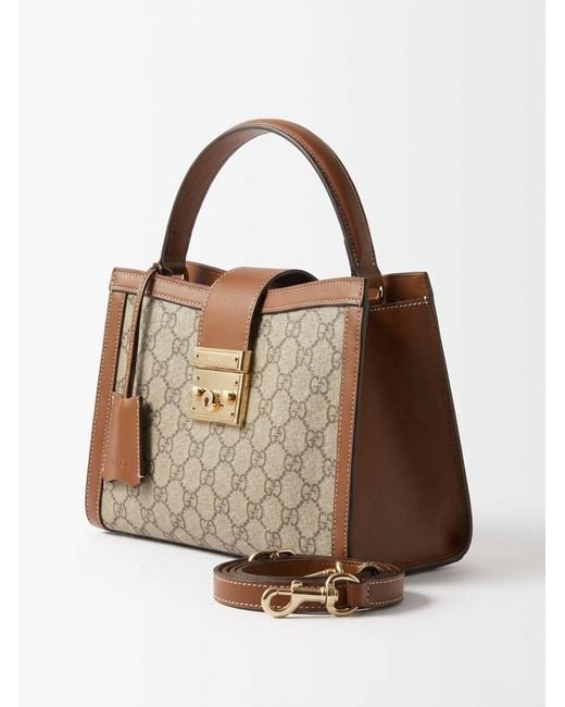 Gucci Brown Padlock Medium Top Handle Bag