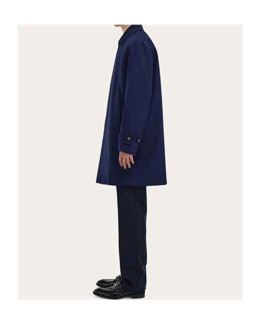 Ferragamo Blue Ferragamo Straight Hem Coat for men