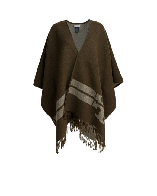 Tory Burch Green Fringed Cape