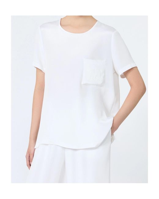 Max Mara White Crewneck Short-Sleeved T-Shirt