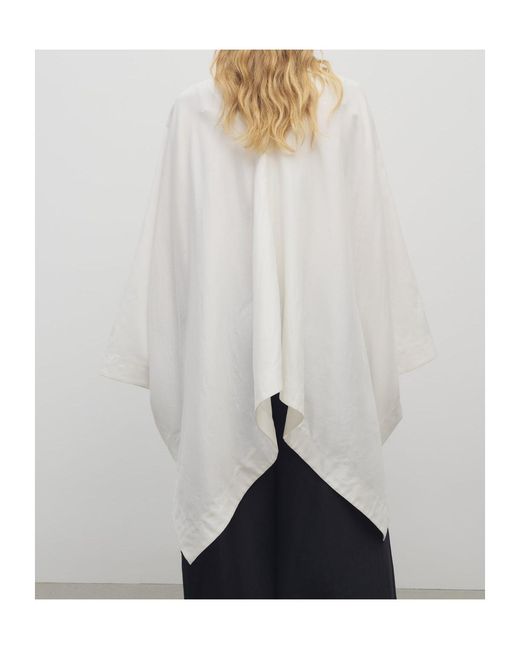 The Row White V-Neck Asymmetric Top