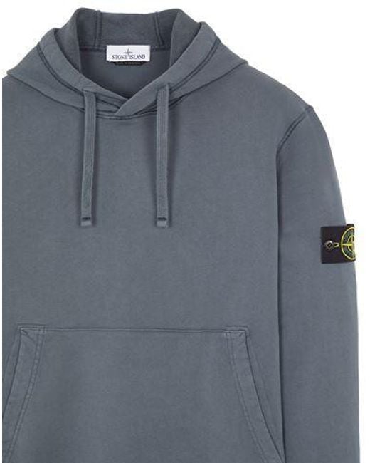 Stone Island Gray Compass-Patch Cotton Hoodie for men