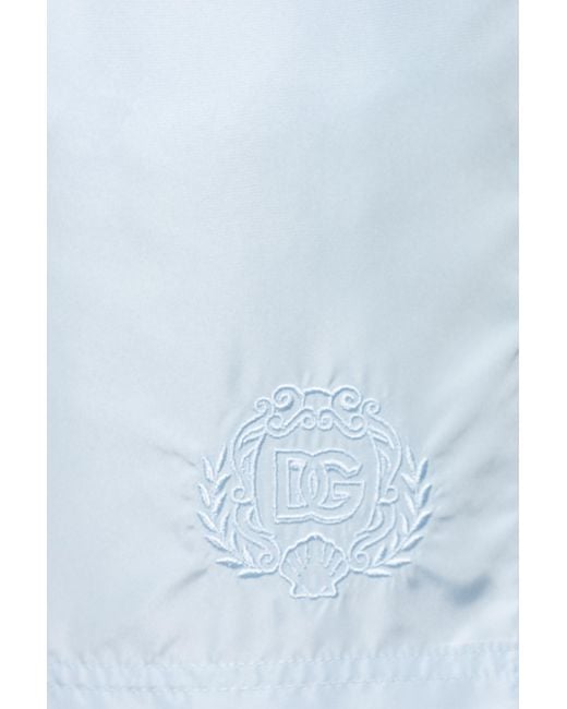 Dolce & Gabbana Blue Elastic Waist Swim Shorts for men