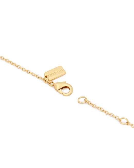 COACH White Quilted Heart Necklace