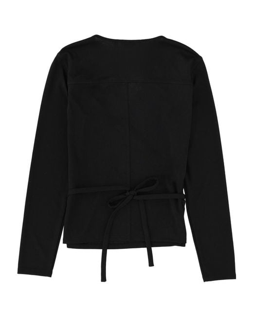 Theory Black Wrapped Knitted Top