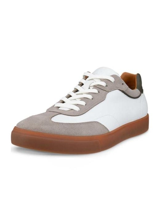 Ecco White Soft 10 Leather Trainer for men