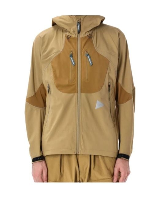 And Wander Natural Panelled Hooded Performance Jacket for men